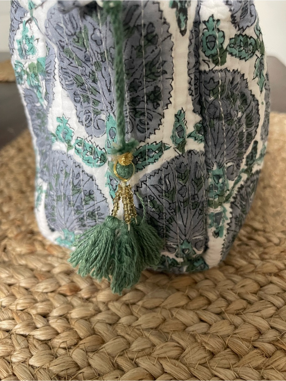 Quilted Printed Canvas Makeup Bag - Picture 3 of 6